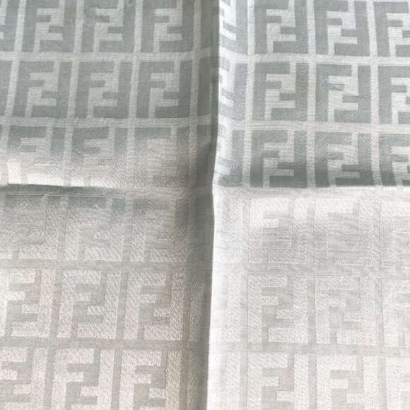 Vintage Fendi Cotton Scarf with Embroidered Logo - Picture 6 of 13
